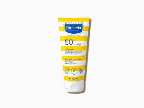 Leche solar 100ml de alta protección spf50+ para uso en la cara y el cuerpo del bebé, desde el nacimiento - solucionesbanohub.compaña - 3