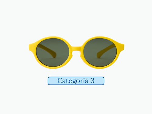 Las Gafas de sol bebé aguacate 0-2 años en color amarillo y estampado de rayas en la patilla, están hechas de materiales reciclados. Categoría 3. - solucionesbanohub.compaña - 9
