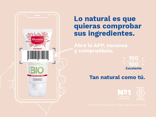 El balsamo de lactancia de Mustela para embarazadas tiene una nota de 100/100 en la app Yuka, es decir, excelente, sin ingredientes cuestionables o tóxicos.  - solucionesbanohub.compaña - 3