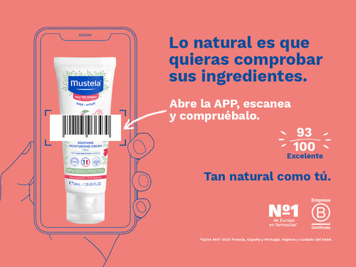 La crema facial hidratante de Mustela para bebé y niños tiene una nota de 93/100 en la app Yuka, es decir, excelente, sin ingredientes cuestionables o tóxicos.  - solucionesbanohub.compaña - 4