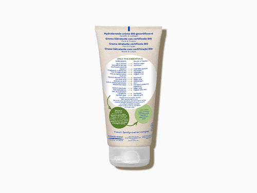Envase de 150ml de crema hidratante de Mustela hecha con aceite de oliva bio. - solucionesbanohub.compaña - 5