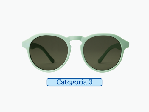 Gafas de sol de adulto en color verde y forma redonda, hechas con materiales reciclados y con cristal polarizado de categoría 3 y protección UV400. - solucionesbanohub.compaña - 5