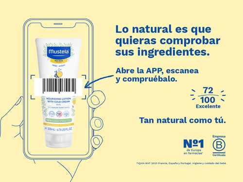 Valoración en Yuka de 72/100, bueno, de la crema corporal nutritiva al cold cream de Mustela. - solucionesbanohub.compaña - 3