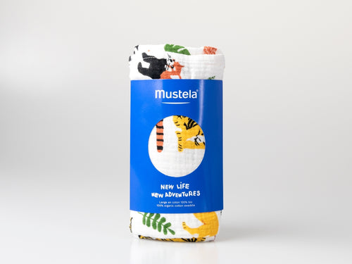 Muselina new life new adventures de Mustela fabricada con algodón orgánico. - solucionesbanohub.compaña - 2