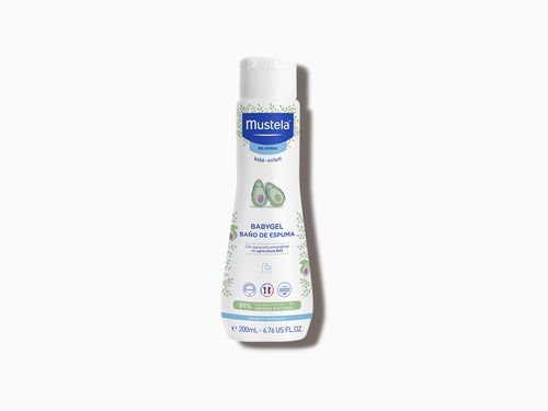 Bote de 200ml de Babygel de baño de espuma de Mustela, ideal para llevar a todas partes. - solucionesbanohub.compaña - 5