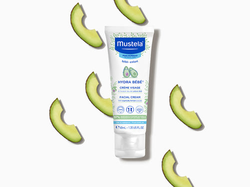 Bote de Hydra Bebé, crema de cara para bebés de Mustela con aguacate bio en su fórmula - solucionesbanohub.compaña - 3